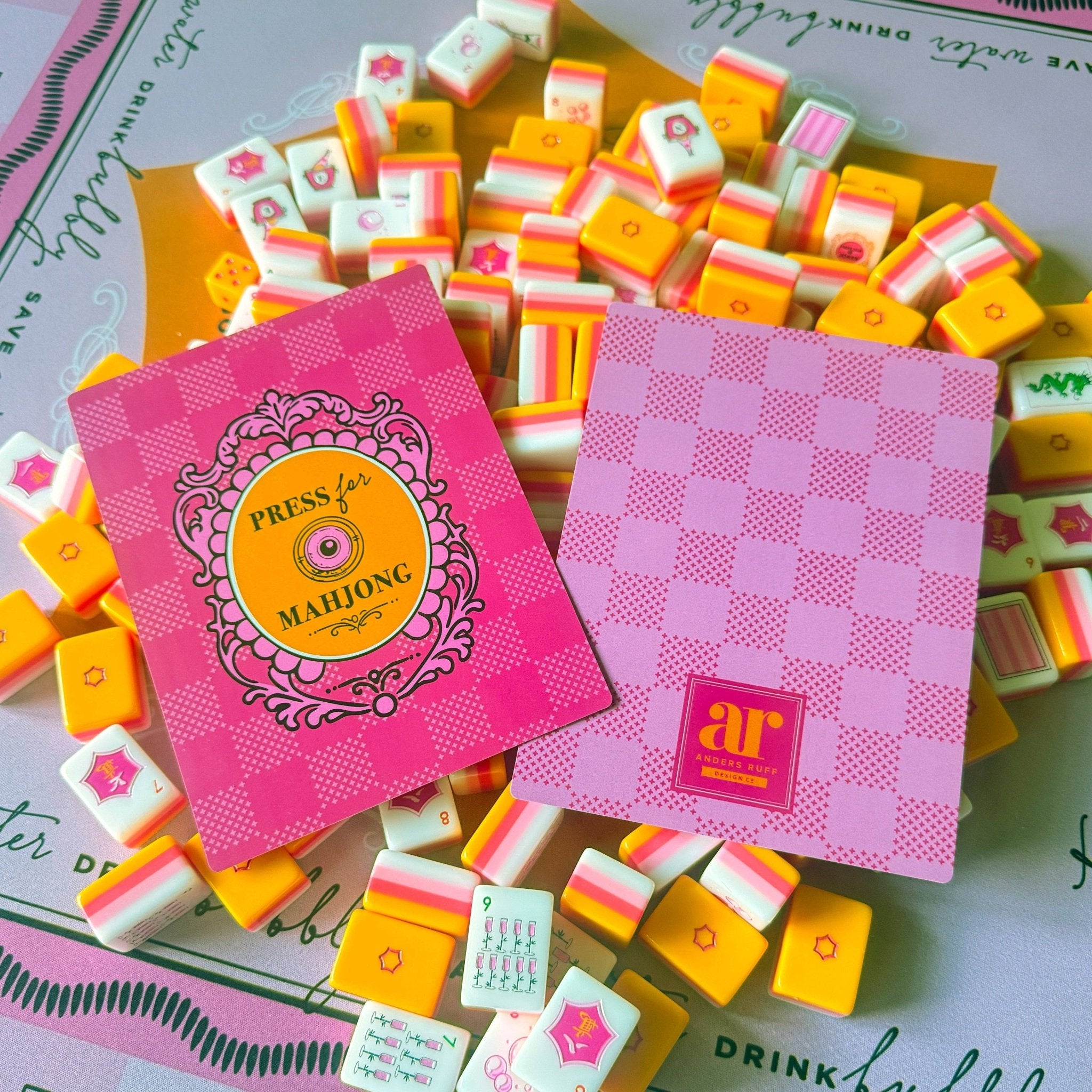 Press for Mahjong Tile Shufflers - The Pink Pineapple 850