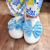 Pretty in Blue Bow Slippers - The Pink Pineapple 850