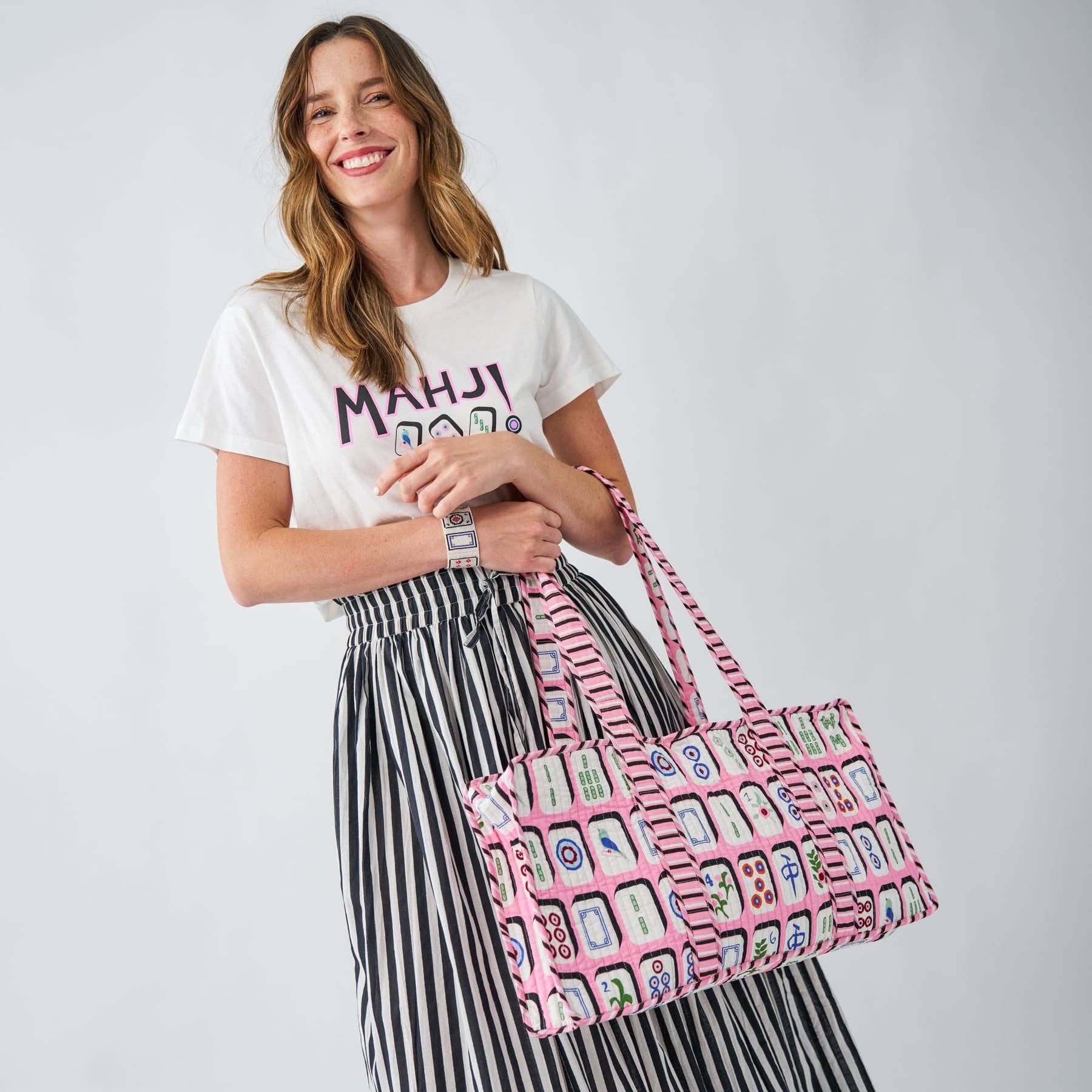 Pretty in Pink Mahjong Zippered Game Bag - The Pink Pineapple 850