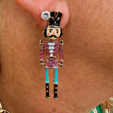 Pretty in Pink Nutcracker Dangle Earrings - The Pink Pineapple 850