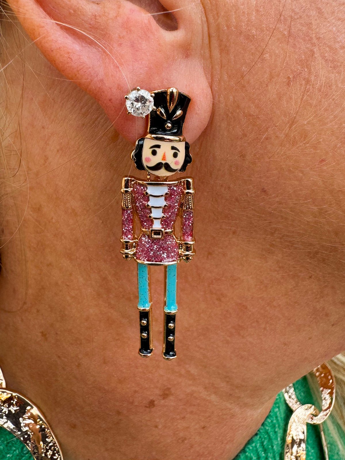 Pretty in Pink Nutcracker Dangle Earrings - The Pink Pineapple 850