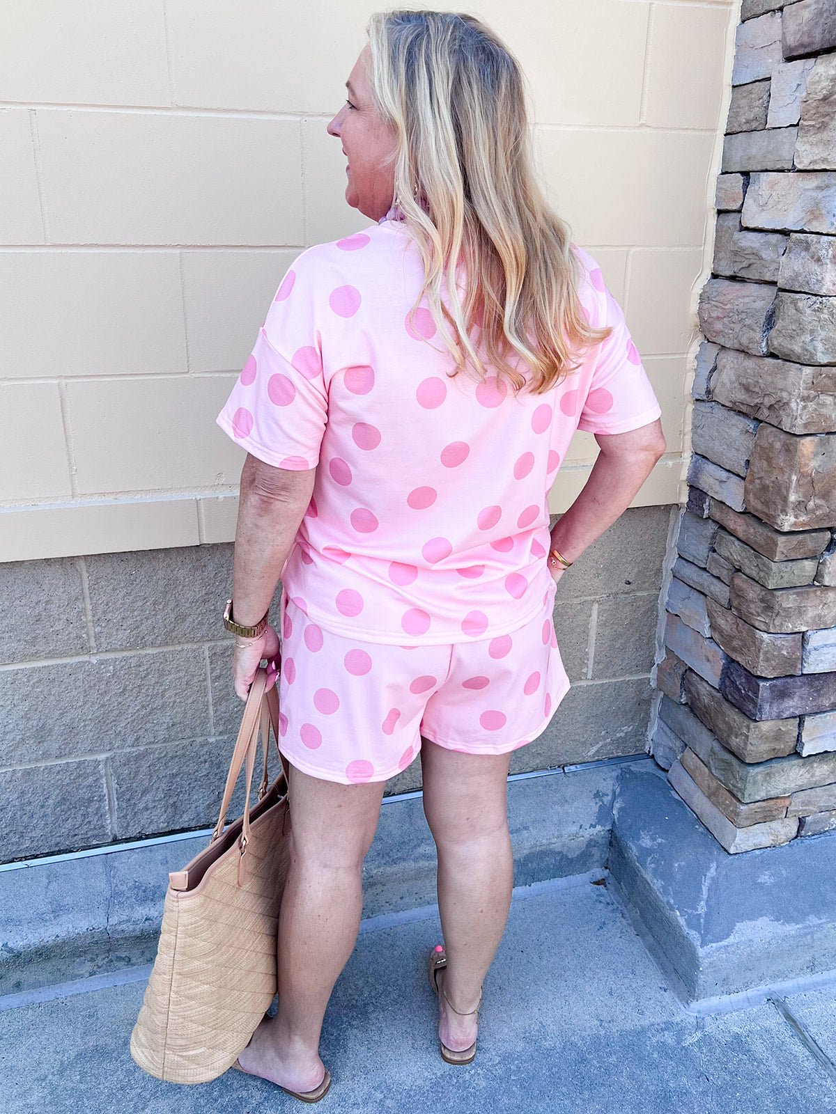 Pretty in Pink Polka Dot Lounge Set - The Pink Pineapple 850