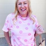 Pretty in Pink Polka Dot Lounge Set - The Pink Pineapple 850