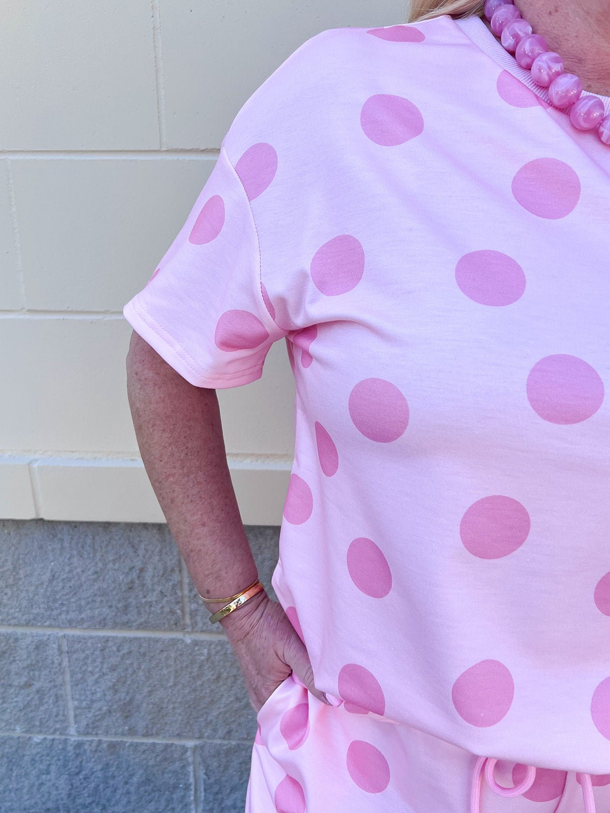 Pretty in Pink Polka Dot Lounge Set - The Pink Pineapple 850