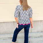 Pretty in Porcelain Printed Top - The Pink Pineapple 850