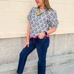 Pretty in Porcelain Printed Top - The Pink Pineapple 850
