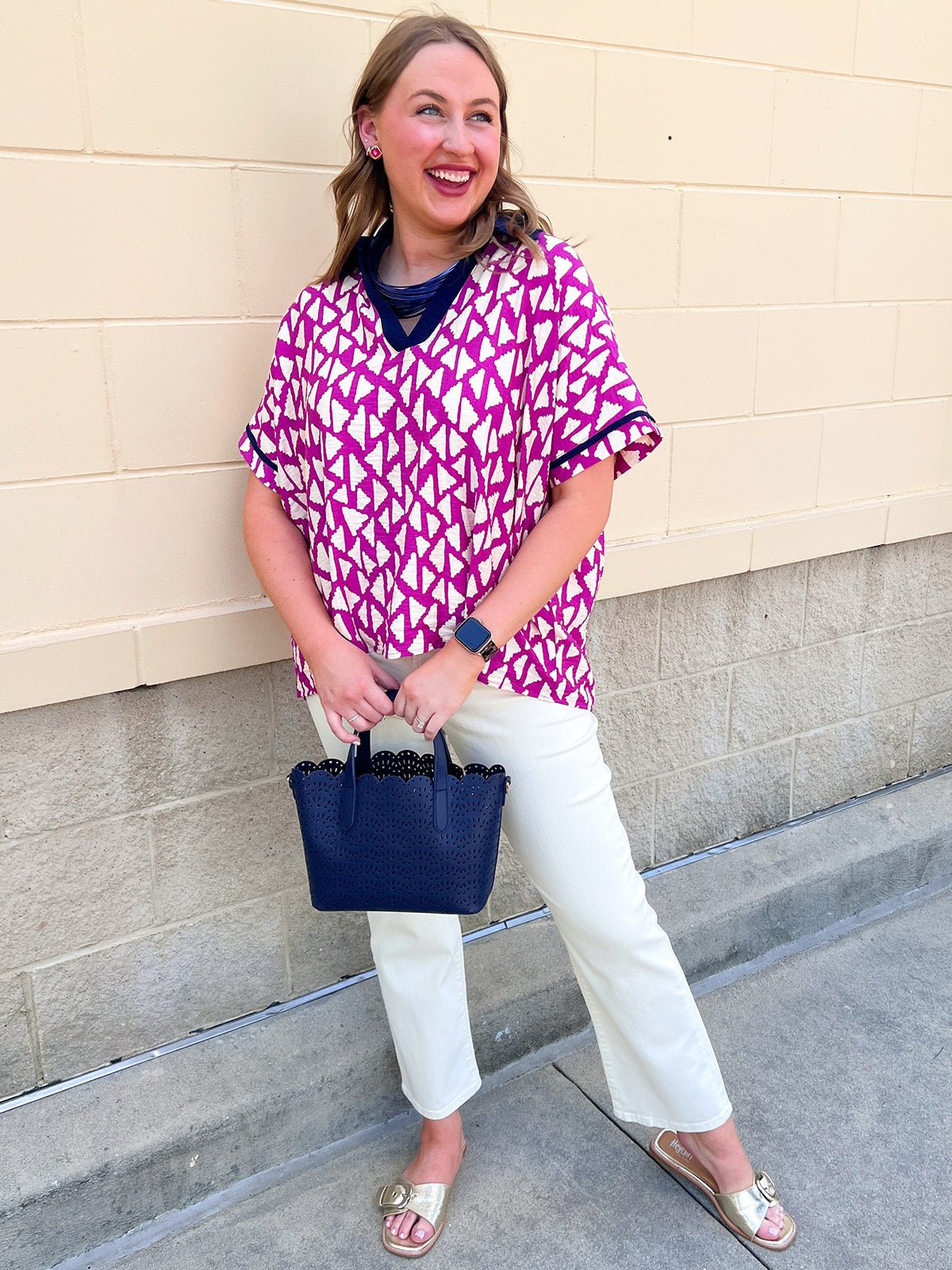 Pretty in Print Collared Blouse - The Pink Pineapple 850