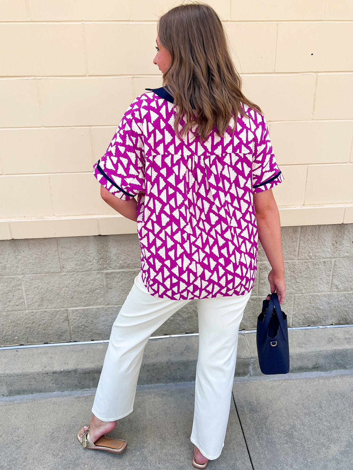 Pretty in Print Collared Blouse - The Pink Pineapple 850