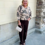 Z Supply Valor floral cardigan in soft ecru with oversized floral print