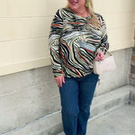 [TRIBAL] Wild Side Soft Knit Top- The Pink Pineapple 850