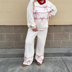 Candy Cane Cozy Lounge Set in Cream
