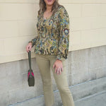 [TRIBAL] Paisley Ruffle Blouse in Aloe- The Pink Pineapple 850