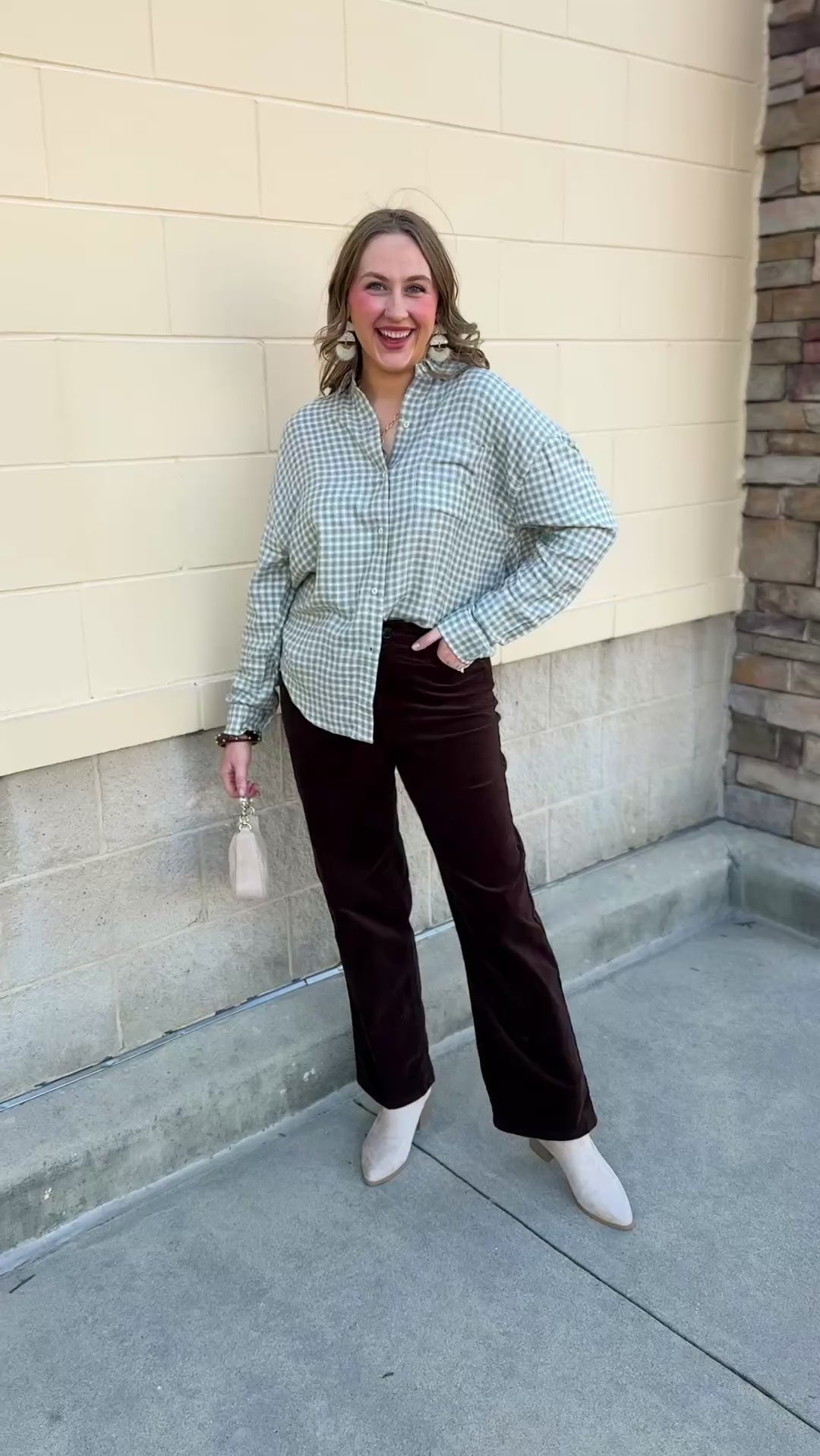  Z Supply River Plaid Button Up in Emerald Cove