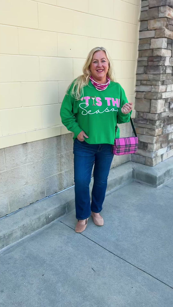 Martini Season Sweatshirt in green with “Tis the Season”