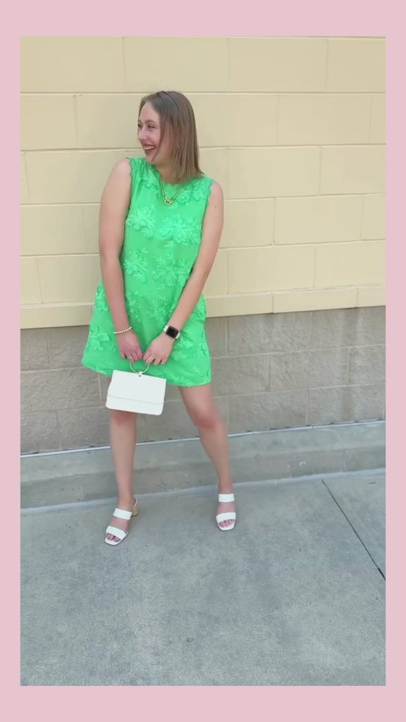 Garden Muse 3D Floral Appliqué Mini Dress