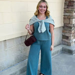 [Z Supply] Scout Jersey Crop Flare Pant in Emerald Cove