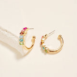 Prism Spark Rhinestone Hoop Earrings - The Pink Pineapple 850
