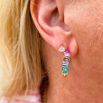 Prism Spark Rhinestone Hoop Earrings - The Pink Pineapple 850