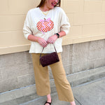 Pumpkin Bow Gingham Crewneck - The Pink Pineapple 850