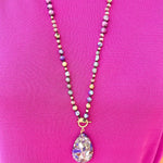 Purple Sea Stone Bead Necklace - The Pink Pineapple 850