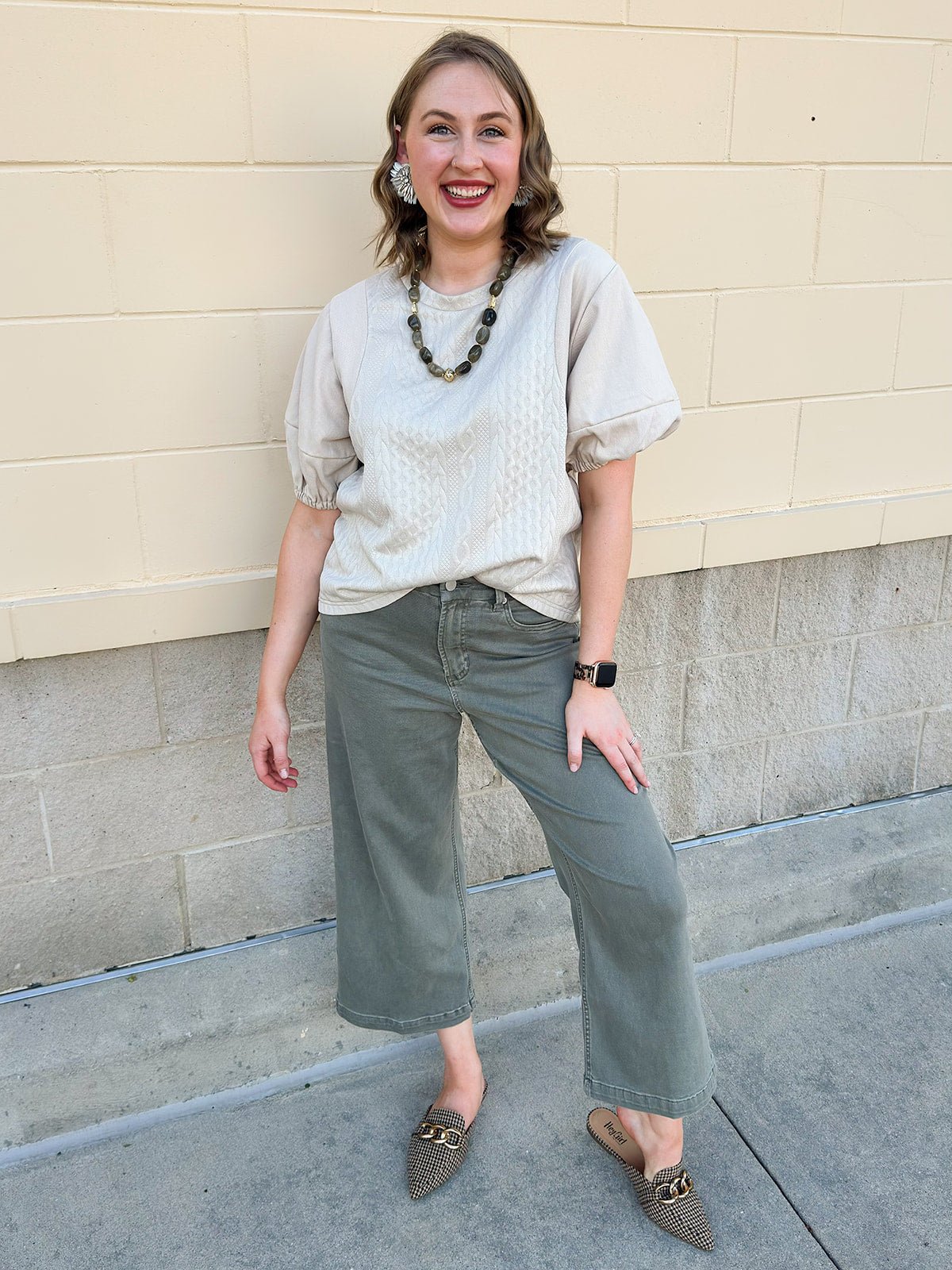 Quilted Edge Puff Sleeve Top - The Pink Pineapple 850