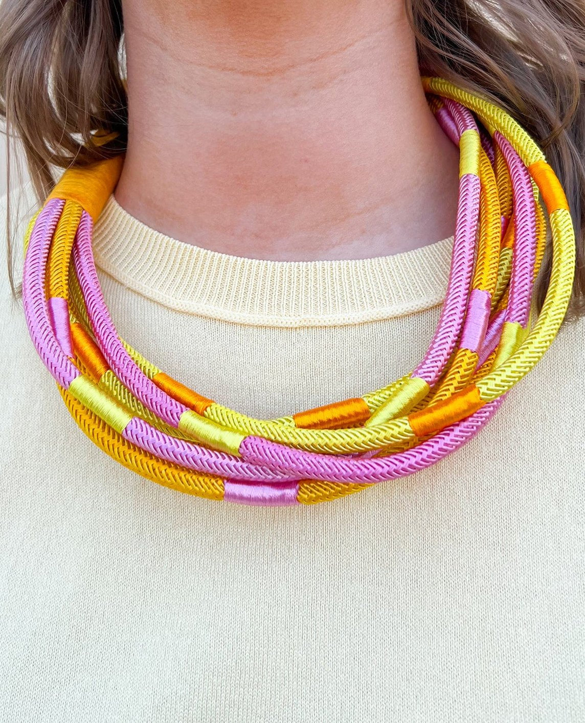 Rachel Rope Necklace – Colorblock Citrus - The Pink Pineapple 850