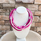 Rachel Rope Necklace in Colorblock Pink - The Pink Pineapple 850