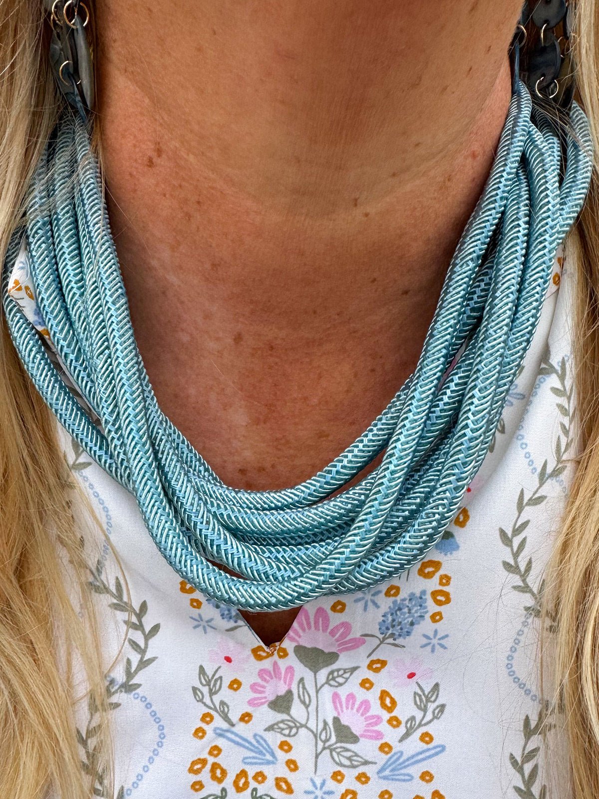Rachel Rope Necklace in Dusty Blue - The Pink Pineapple 850