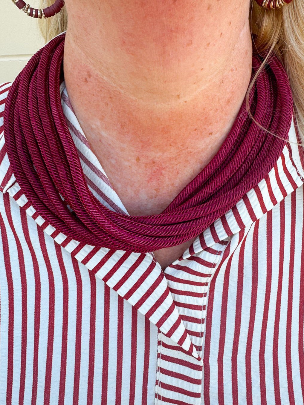 Rachel Rope Necklace in Garnet - The Pink Pineapple 850