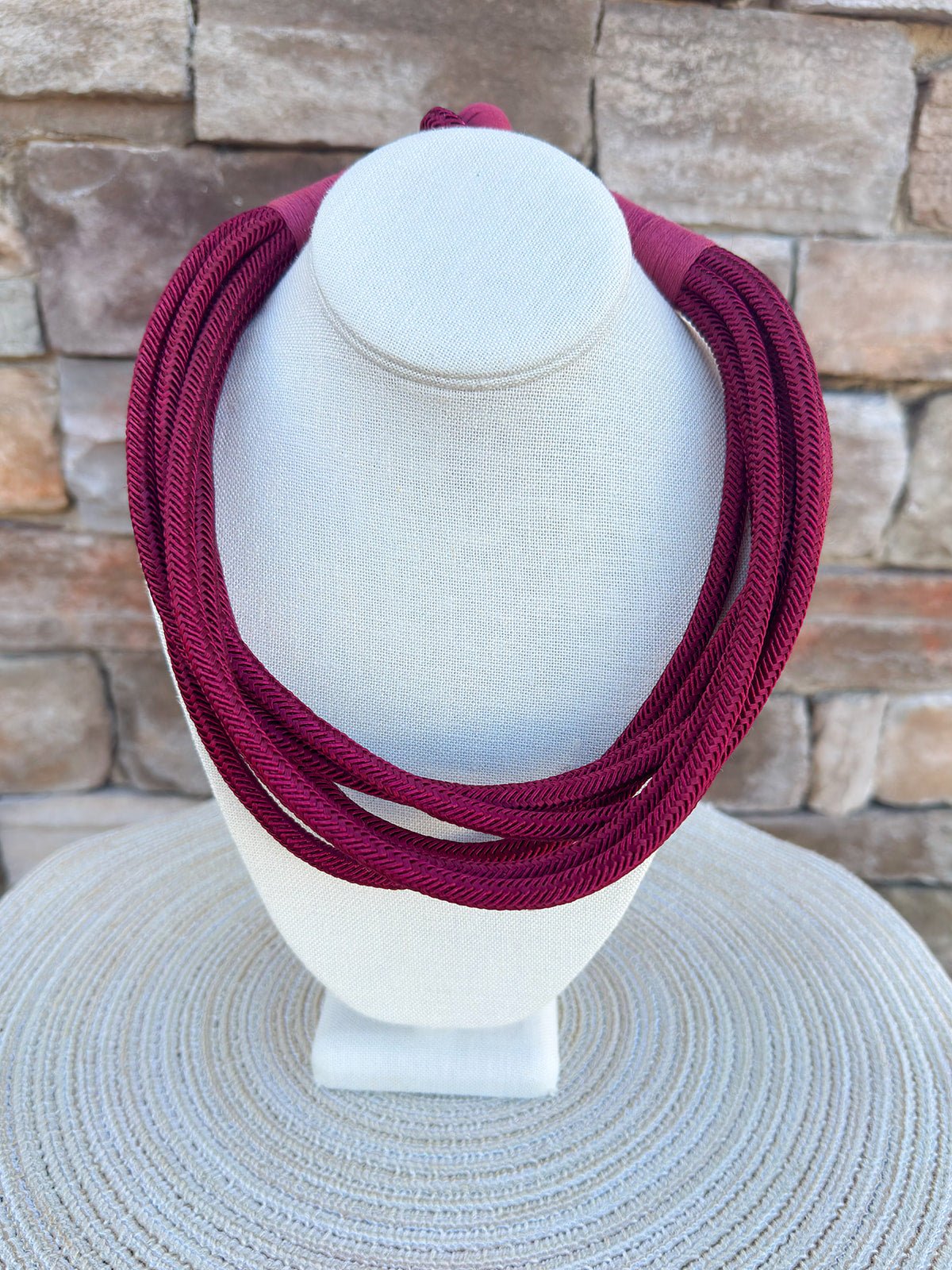 Rachel Rope Necklace in Garnet - The Pink Pineapple 850