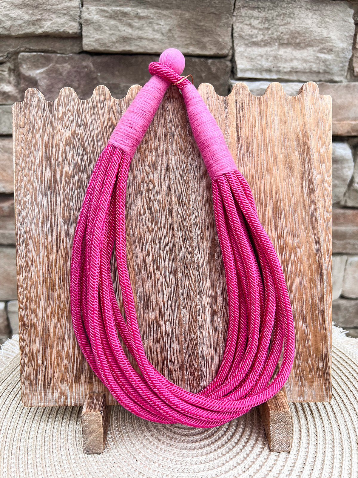 Rachel Rope Necklace in Hot Pink - The Pink Pineapple 850
