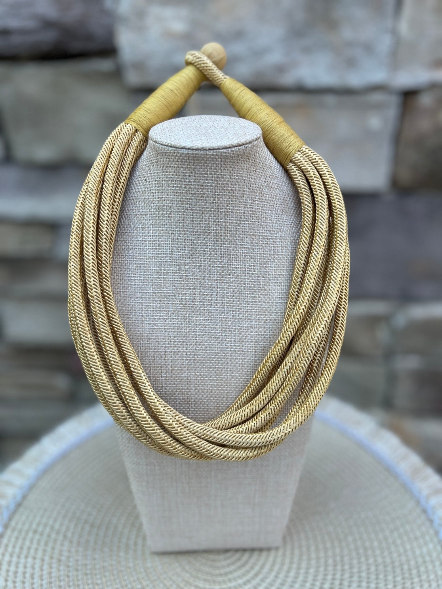 Rachel Rope Necklace in Khaki - The Pink Pineapple 850