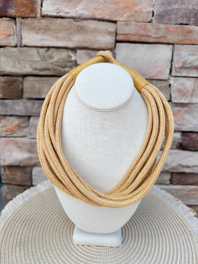 Rachel Rope Necklace in Khaki - The Pink Pineapple 850