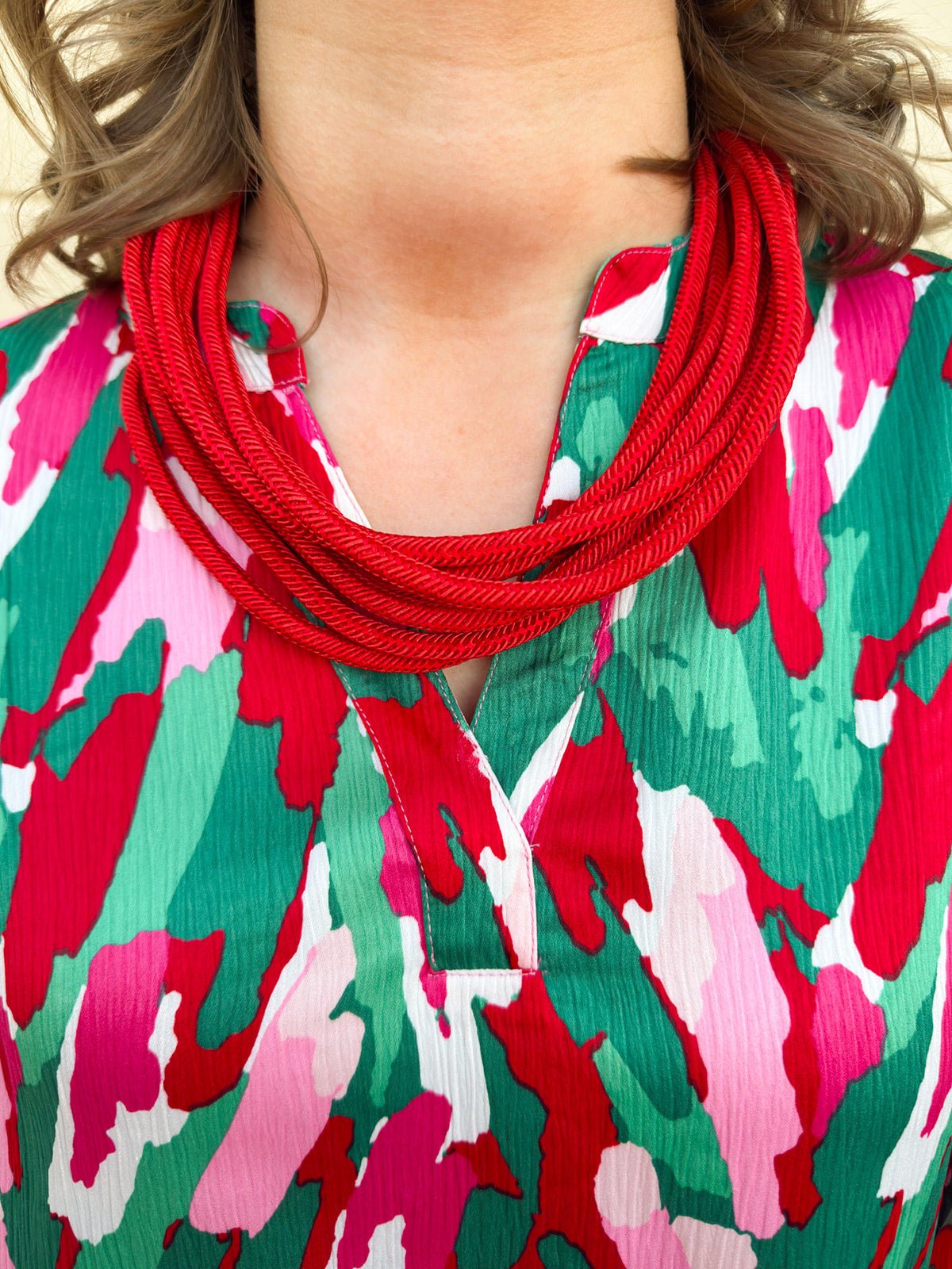Rachel Rope Necklace in Red - The Pink Pineapple 850