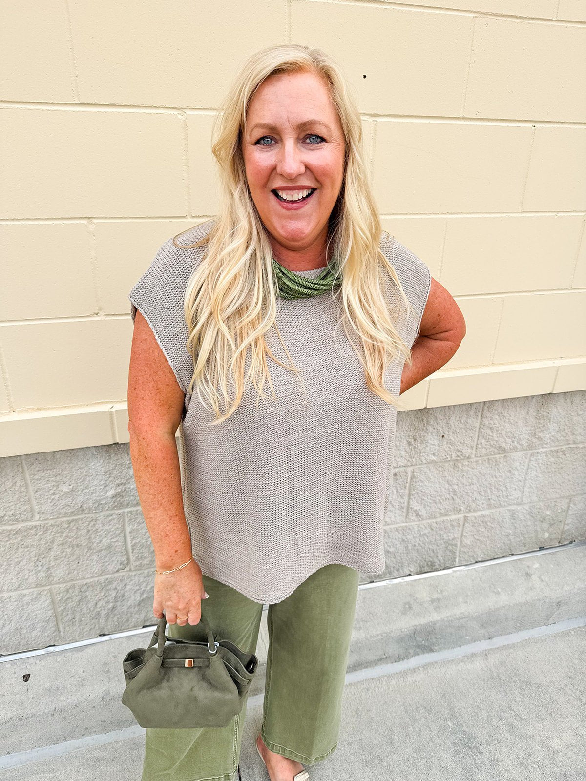 Rachel Rope Necklace in Sage Green - The Pink Pineapple 850