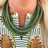 Rachel Rope Necklace in Sage Green - The Pink Pineapple 850