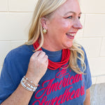 Rachel Rope Statement Necklace in Red - The Pink Pineapple 850