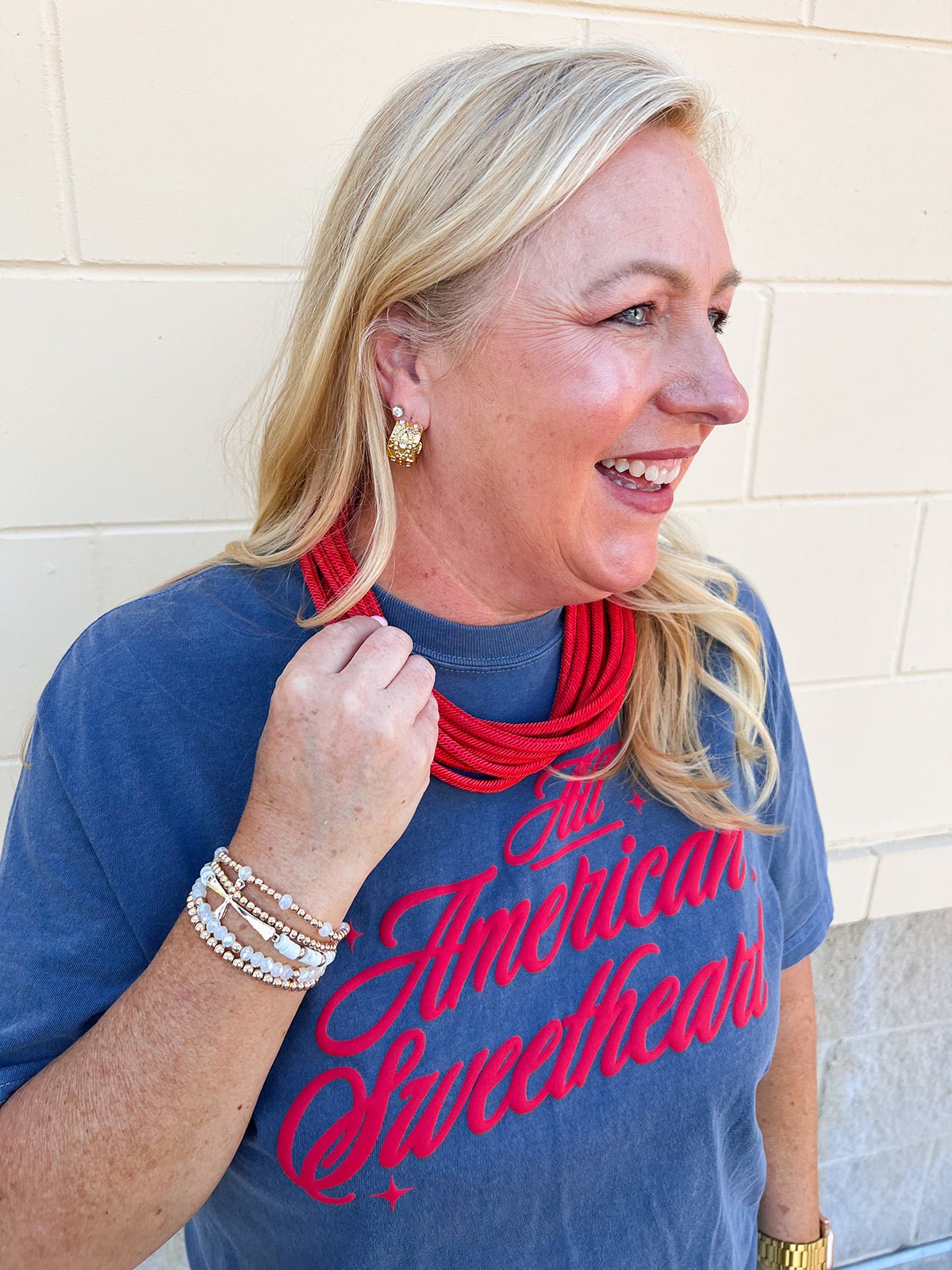Rachel Rope Statement Necklace in Red - The Pink Pineapple 850