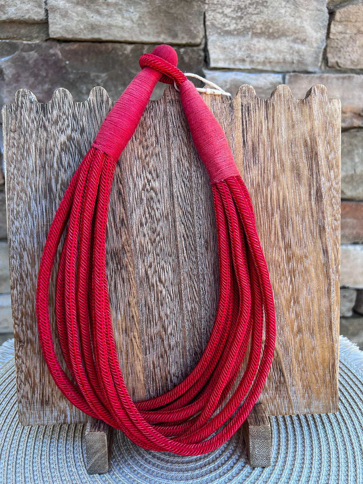 Rachel Rope Statement Necklace in Red - The Pink Pineapple 850