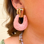 Raffia Drop Earrings in Pink - The Pink Pineapple 850