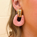 Raffia Drop Earrings in Pink - The Pink Pineapple 850