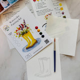 Rainboot Flower Bouquet Watercolor Kit - The Pink Pineapple 850