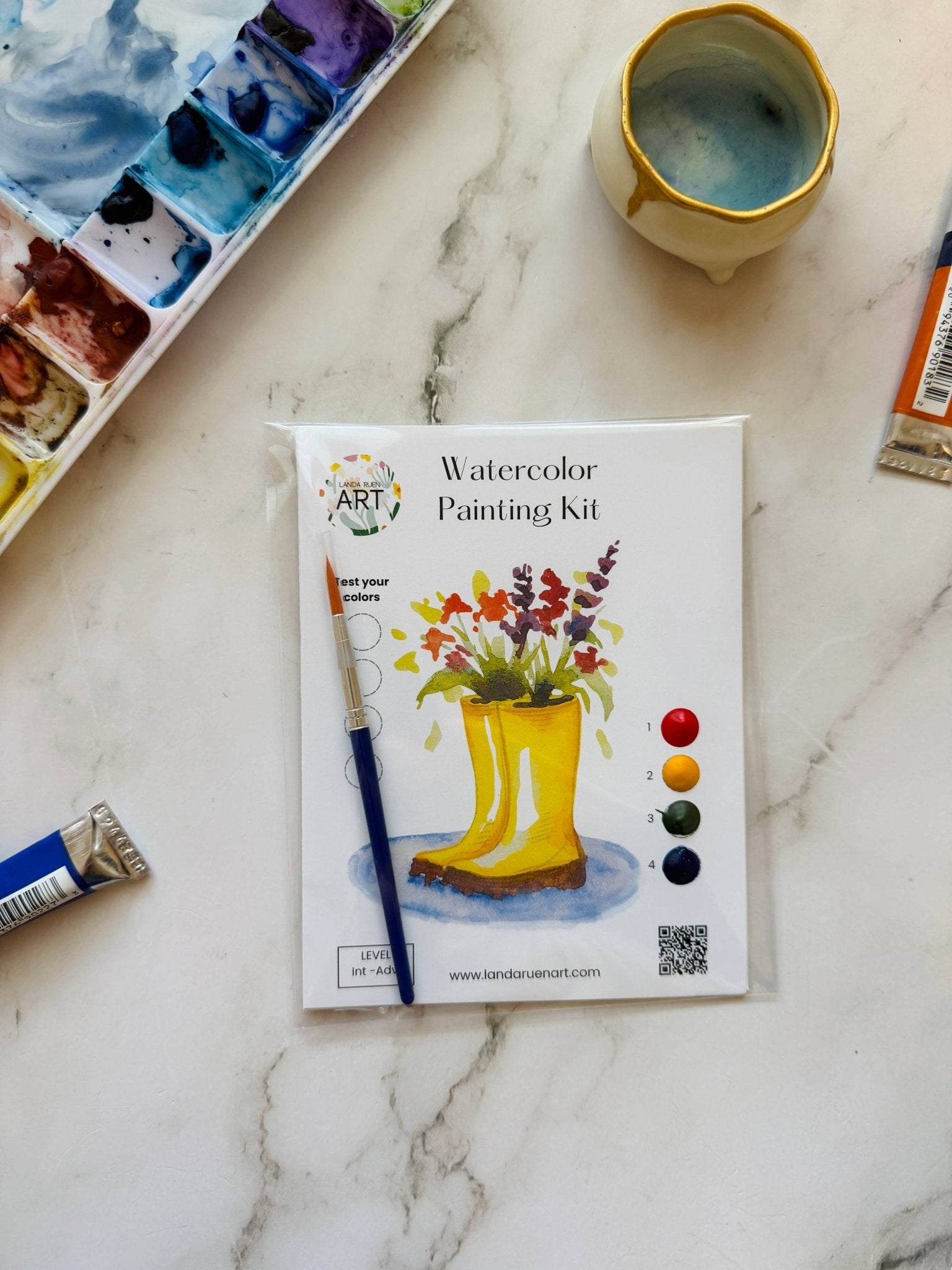 Rainboot Flower Bouquet Watercolor Kit - The Pink Pineapple 850