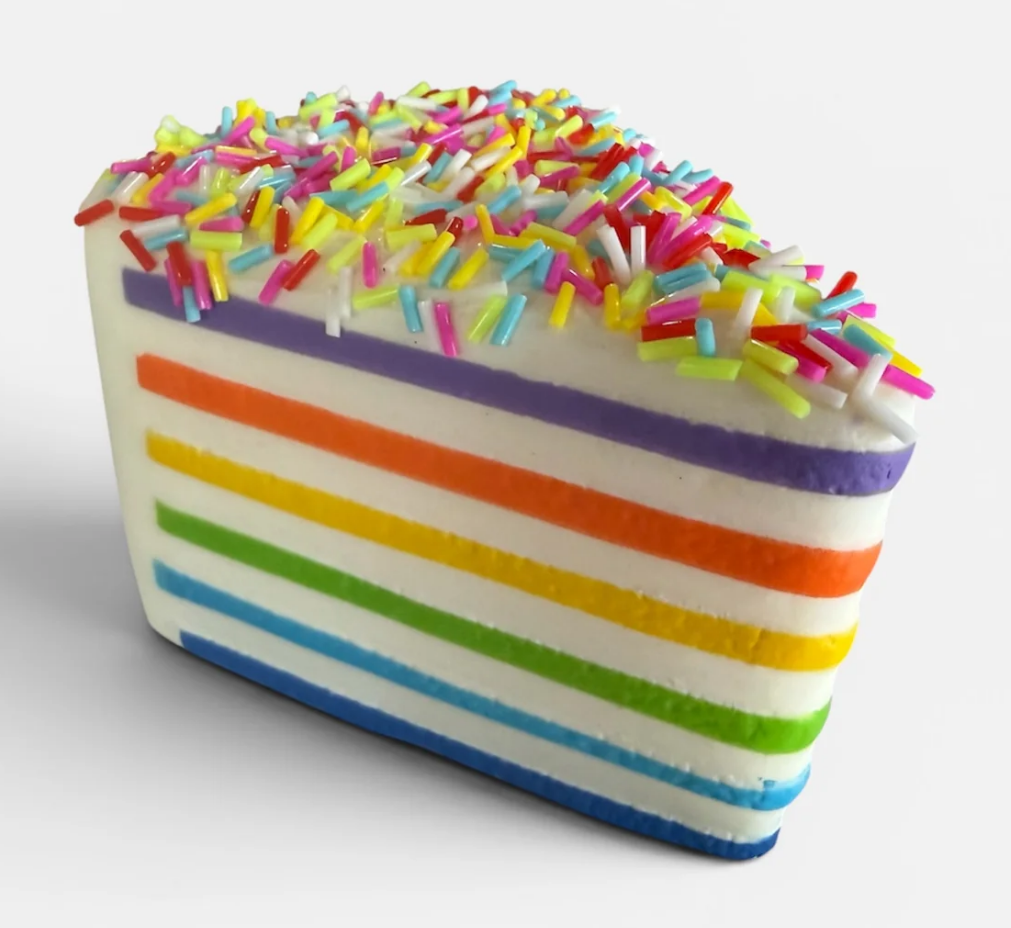 Rainbow Cake Slice Squishy with Sprinkles - The Pink Pineapple 850