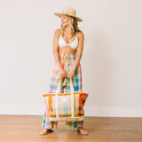 Rainbow Plaid Canvas Tote - The Pink Pineapple 850