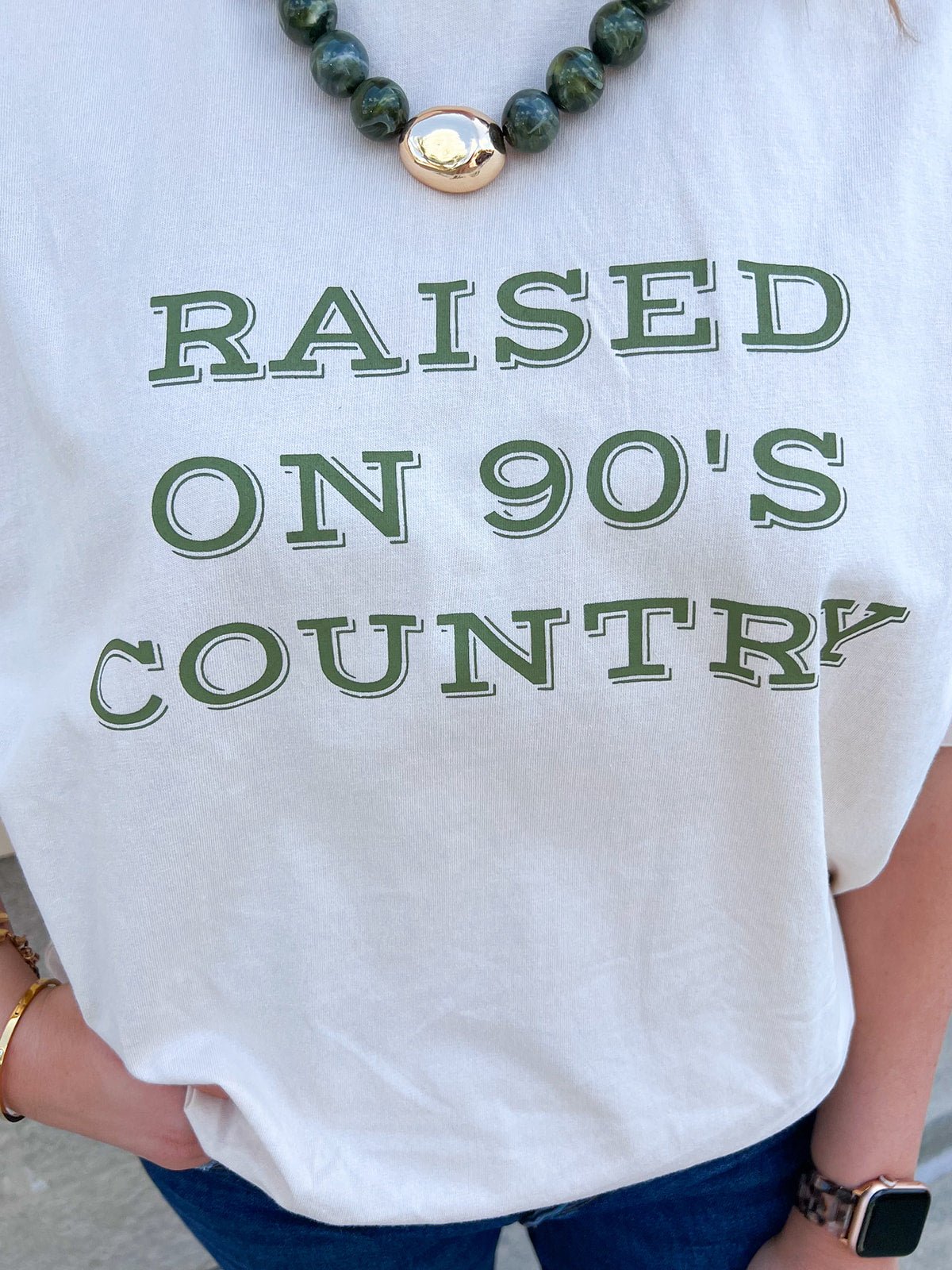 Raised on 90s Country Graphic Top - The Pink Pineapple 850