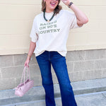 Raised on 90s Country Graphic Top - The Pink Pineapple 850