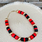 Red, Black & Gold School Spirit Necklace - The Pink Pineapple 850