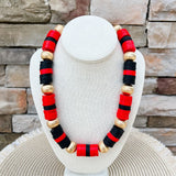 Red, Black & Gold School Spirit Necklace - The Pink Pineapple 850