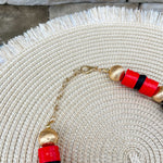 Red, Black & Gold School Spirit Necklace - The Pink Pineapple 850